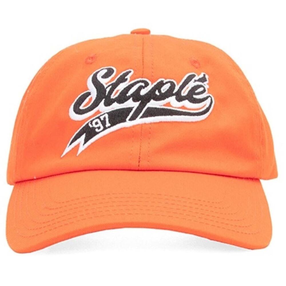 Staple Pigeon Men's Triboro Embroidered Logo Strapback Dad Hat Cap in Orange